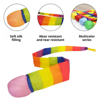 Interactive Rainbow Windproof Sandbag Safe Catch Tail Soft Ball Children Parent Outdoor Sports Meteor Ball Sensory Training Toy