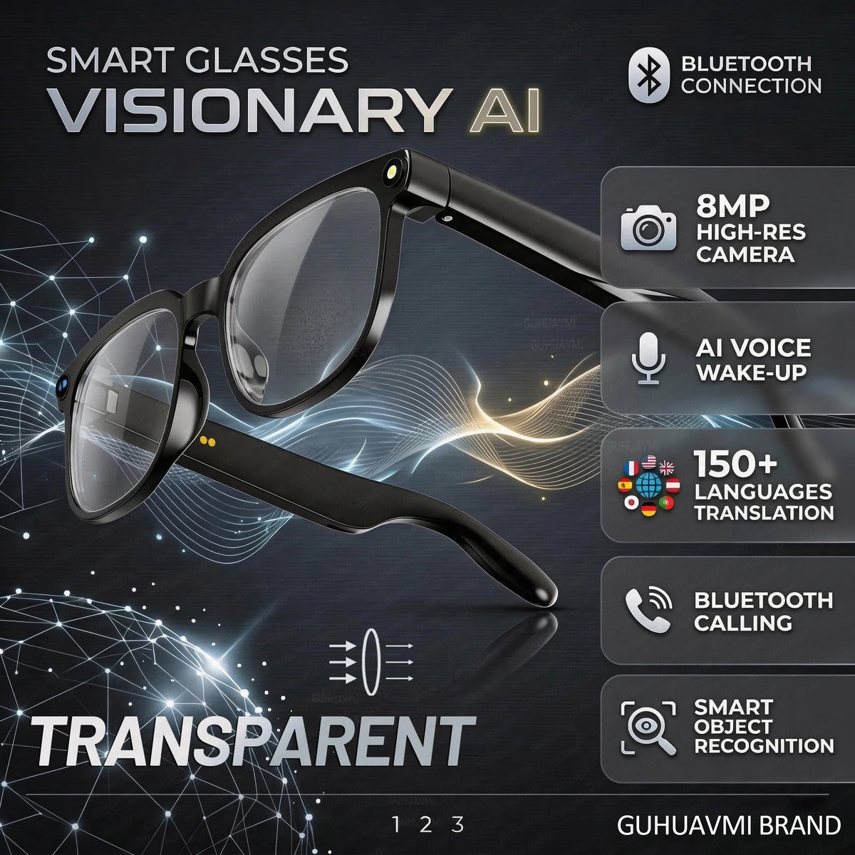 2026 New 8MP 4K Camera AI Glasses Men Photo&Video Caputure 16GB Memory 130+Translation Glasses Waterproof Smart Sunglasses Women