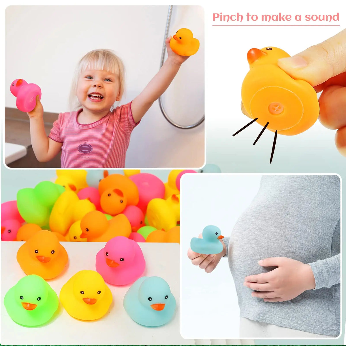12/24/36/72 Pack Multicolor Mini Rubber Ducks Yellow Rubber Duck Toy Rubber Tub Squeak and Float Ducks