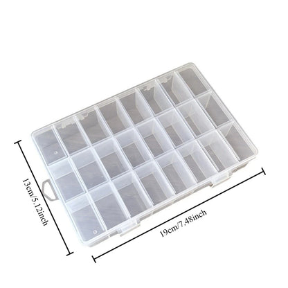 Clear 24-Compartment Plastic Organizer Boxs Dustproof Storage for Crafts Beads Jewelry Small Accessories Home Storage