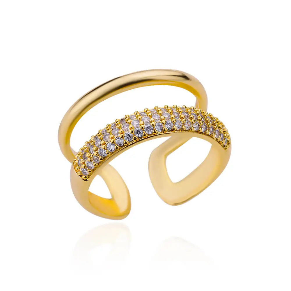 Blue Zircon Crown Rings For Women Stainless Steel Gold Color Adjustable Crown Ring 2026 Trend Design Female Wedding Jewerly Gift