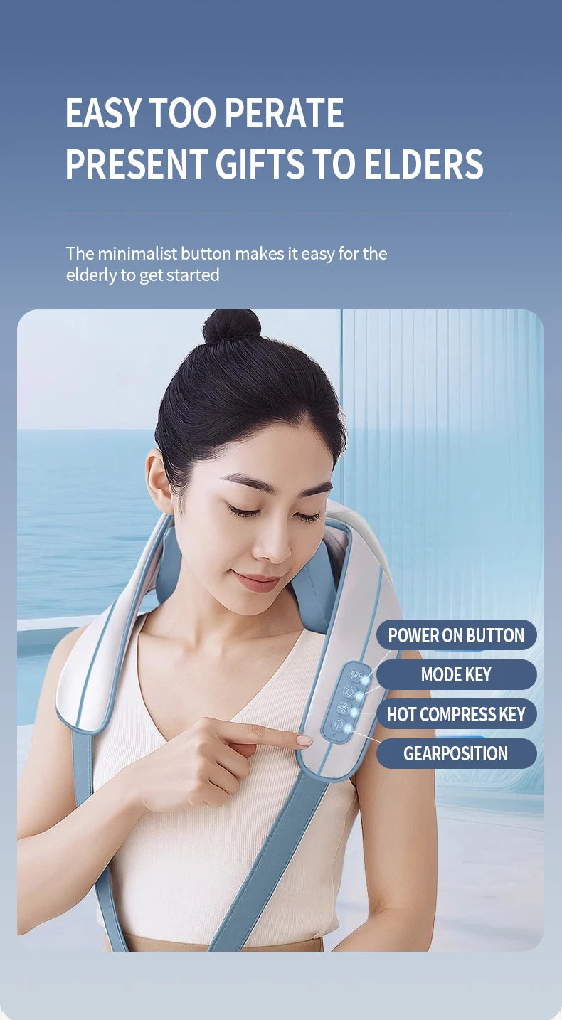 Haier Cervical Neck Massager Muscle Shoulder Back 3 Gears 6D Mechanical Hand Electric Massage Machine Shawl Relaxing Device Tool
