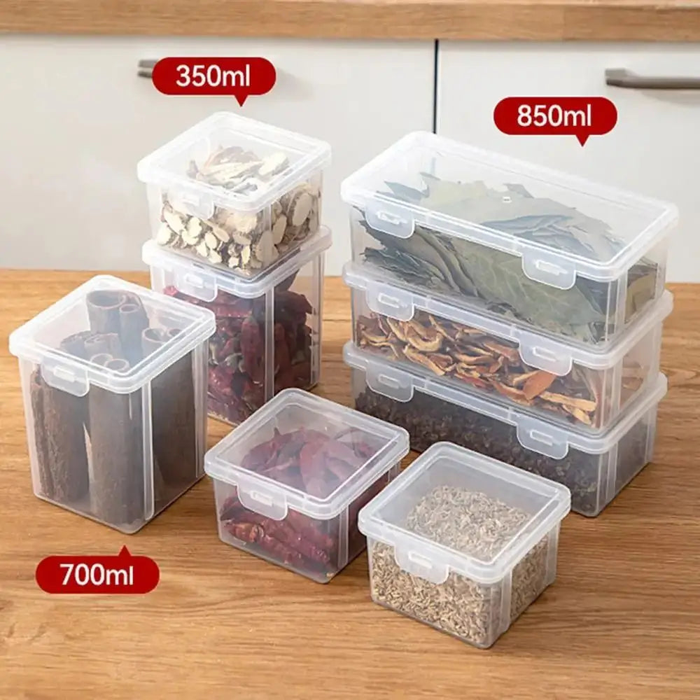 1Pcs Refrigerator Food Fresh Kitchen Storage Boxs Good Sealing Transparent Spice Container Case Visible Home Dry Fruit Jar