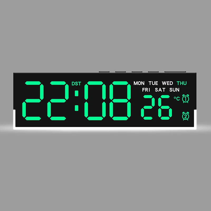 LED Digital Alarm Clock Temperature Week 2 Alarms Ambient Light Brightness Adjustment Bedside Electronic Table Clock USB Powered