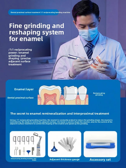 Dental 1∶1 Contra Angle Handpiece Orthodontic IPR System Interproximal Enamel Reduction Reciprocating Stripping Kit with Stri