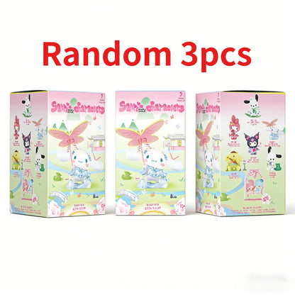 New Rhyme Flower Clothes Mystery Bag Kuromi Pochacco Cinnamoroll Cute Melody Action Figure Surprise Bag Gift Sanrio Blind Box