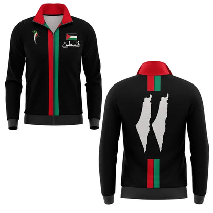 2025 New Palestine Football Zip Up Jacket Unisex Palestinian Jersey Jackets Kid's Outwear Gifts Wholesale Unisex Coat Tracksuit