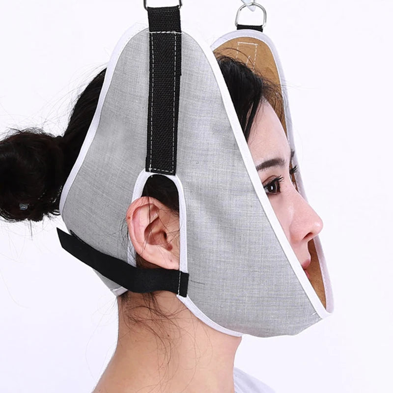 1pcs NEW Hanging Cervical Traction Device Soft Neck Stretching Belt Pain Relief Metal Bracket Chiropractic Neck Traction Cushion