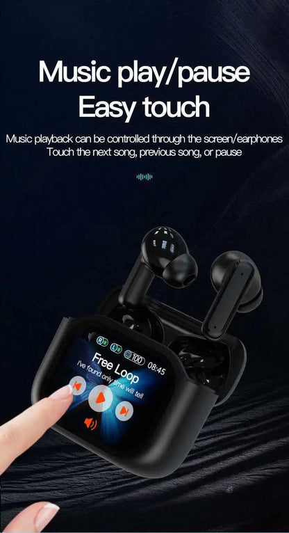 Smart AI Translation Bluetooth Earphones With LCD Display Noise Reduce New Wireless Digital Long Battery Life Display Headphone