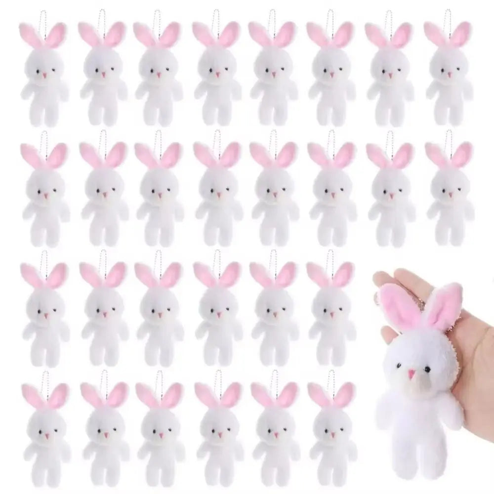 10Pcs Cartoon Animal Little Rabbit Plush Toy Keyring Stuffed White Rabbit Plush Keychain Soft 18cm