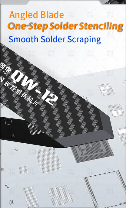 JTX QW11-14 Carbon Fiber Pry Tool Solder Scrap Opening Tool High Temperature Resist LCD Screen Disassembly Card Phone Repair Too