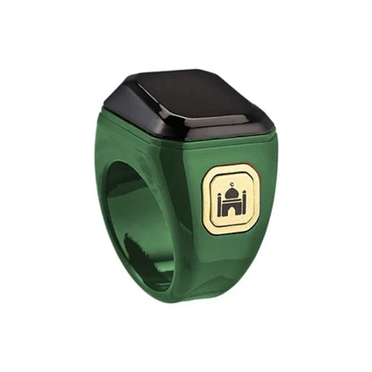 2026 Qibla Smart Zikr Ring Praise Tasbih Tally Electronic Digital Counter for Muslims 5Prayer Time Vibration Reminder Waterproof