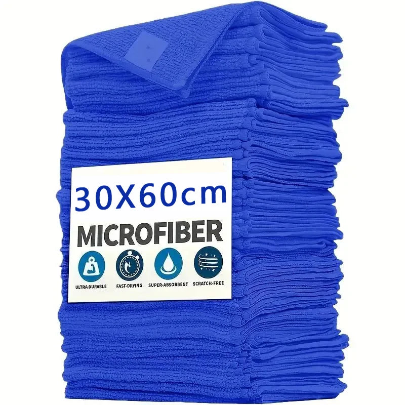 30x60cm Microfiber Cleaning Towel - Super Absorbent Lint-Free Scratch-Free Cloth for Car Washing and Home Use