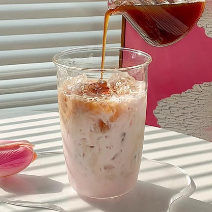 1/6pcs Japanese Glass Cup Milk Coffee Glass Mug Transparent Mug Beer Ins Water Drinking Cup Kitchen Accessory Water Glass Cups