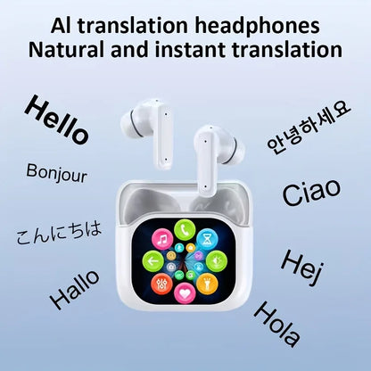 AI Real-time Translation Headset, 150 Language Translation. Translation Wireless Headphones, LCD Large-screen TWS In-ear ANC ENC