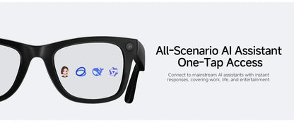 2026 New AI Smart Glasses 8MP HD Camera AI Translator Surround Sound Audio Smart Assistant 2000mAh Charging Case Smart Eyewear