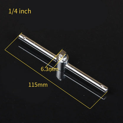 1/4" 3/8" 1/2" Drive Impact Socket Sliding Extension Bar 115-250mm T-handle Socket Breaker Bar for Ratchet Driver & Car Repair