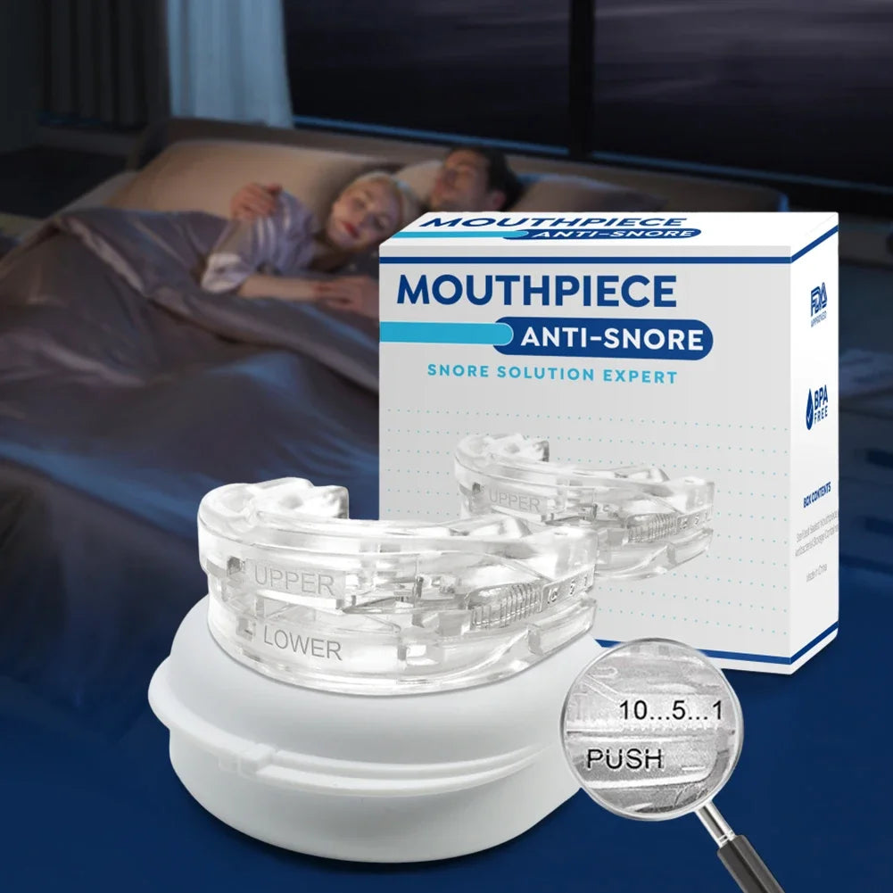 Anti-Snoring Mouth Guard, Adjustable Mouthpiece - Night Time Teeth Mouthguard & Sleeping Bite Guard for Bruxism and Stop Snoring