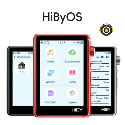 HiBy R3 II 2025 / R3 Gen 2 Music Player Bluetooth 5.1 WiFi MQA16X DSD256 Web Radio USB Audio Dongle DAC X1600E ES9219C 3.2‘’