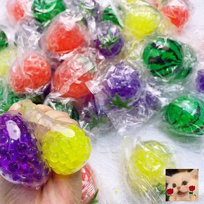 Fruit Shaped Squeeze Ball Toy Water Bead Fidget Sensory Stress Relief Gadget for Adults Dough Ball Fidget Toys Anxiety Relief