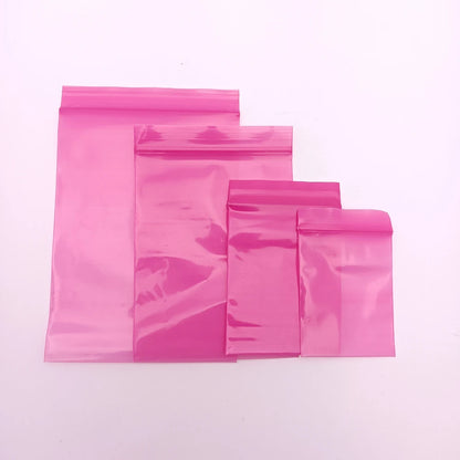 Rose Red Plastic bag Small Size 4x6cm 7x10cm Reclosable Poly Sealing bag PE Zipper Bag  Pink plastic packaging bag 100PCS/LOT