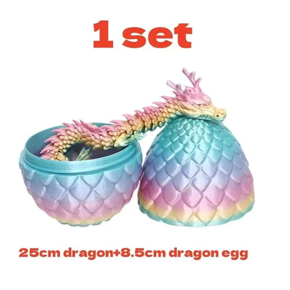 1 Set 3D Printed Dragon Egg Ornamental Toy Joint Activity Model Stress Relief Fidget Toys Gift for Kids Adults Home Office Decor