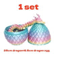 1 Set 3D Printed Dragon Egg Ornamental Toy Joint Activity Model Stress Relief Fidget Toys Gift for Kids Adults Home Office Decor
