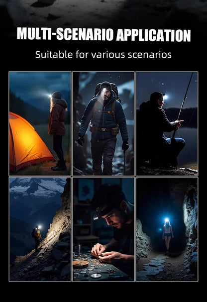 Portable LED Work Light Clip On Hat Light, Mini USB Rechargeable EDC Flashlight for Fishing Home Emergency Camping Headlamp