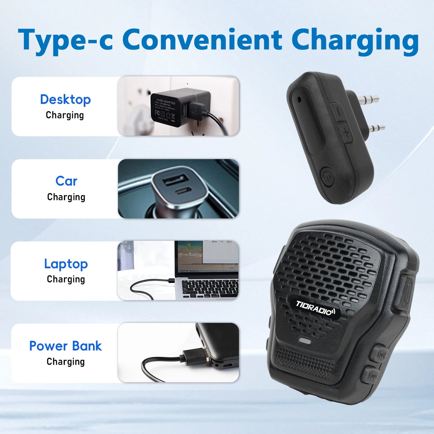 TIDRADIO Q2L Walkie Talkie Wireless Handheld Speaker Mic AI Noise Reduction Wireless Microphone Support Zello Odmastr Program