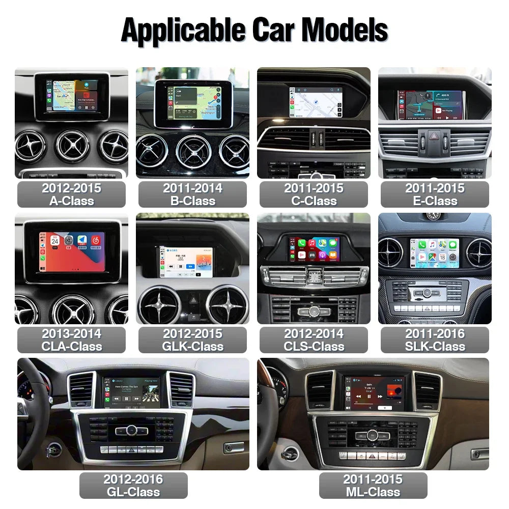 AUTOTOP Wireless CarPlay Android Auto Upgrade Adapter for Mercedes Benz A B C E CLA GLA GLK ML Sprinter NTG4.5 Becker Car AI Box, Airplay Android Mirror GPS BT, SWC Steering Wheel Control, Plug & Play Keep Original Factory Sy