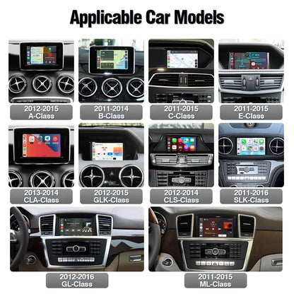 AUTOTOP Wireless CarPlay Android Auto Upgrade Adapter for Mercedes Benz A B C E CLA GLA GLK ML Sprinter NTG4.5 Becker Car AI Box, Airplay Android Mirror GPS BT, SWC Steering Wheel Control, Plug & Play Keep Original Factory Sy