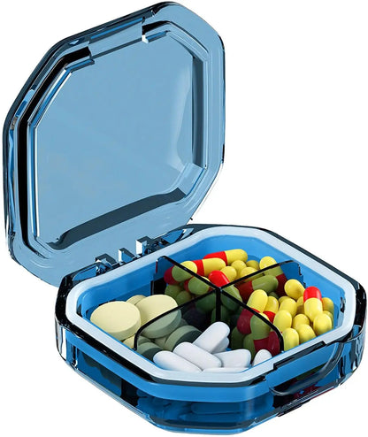 2Pcs 7 Days Pill Storage Box Mini Travel Portable Medicines Dispenser Box Multifunction Plastic Seven Compartment Sealer Box