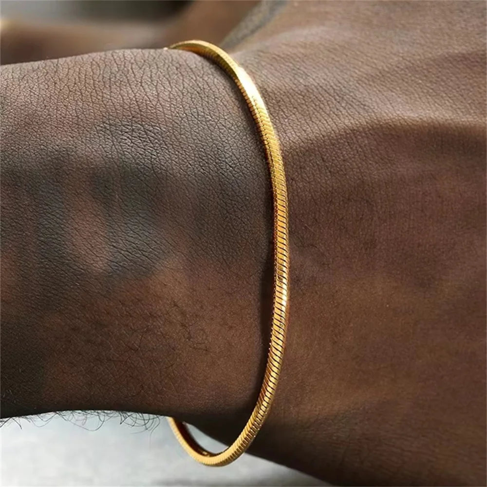 Hip Hop Stainless Steel Snake Bone Chain Bracelet Men Jewelry Trend Basic Chain Bracelet For Women Fashion Party Bracelet