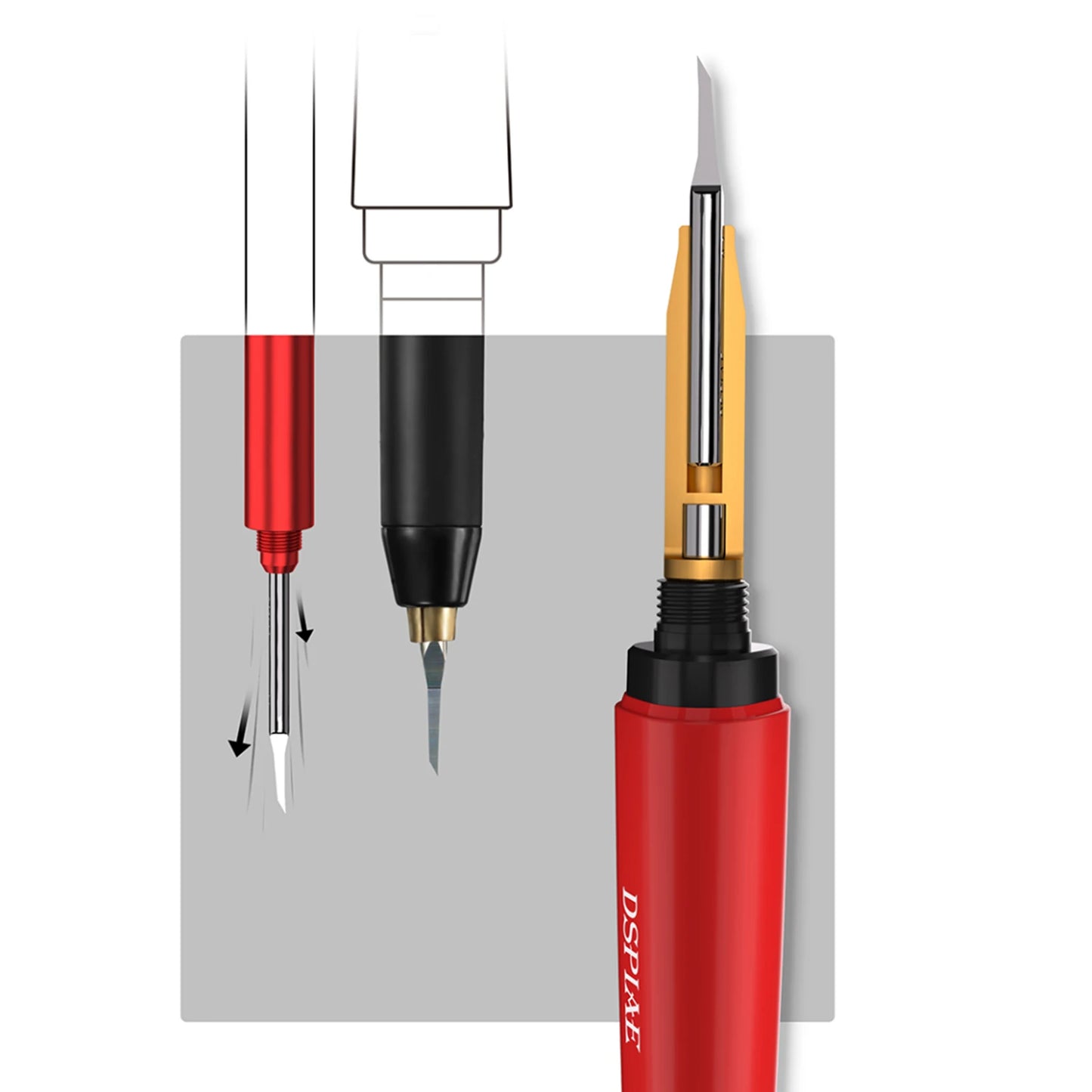 DSPIAE PT-TH Push Knife Handle YPB-0.1mm~1.5mm Drill Bits Model Engraving Tool for Assembly Model Building Tools DIY Accessories