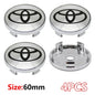 4Pcs 60mm For Car emblem Wheel hub Center Cap Badge covers sticker Decals Styling For Toyota Corolla RAV4 LEVIN Yaris C-HR Camry
