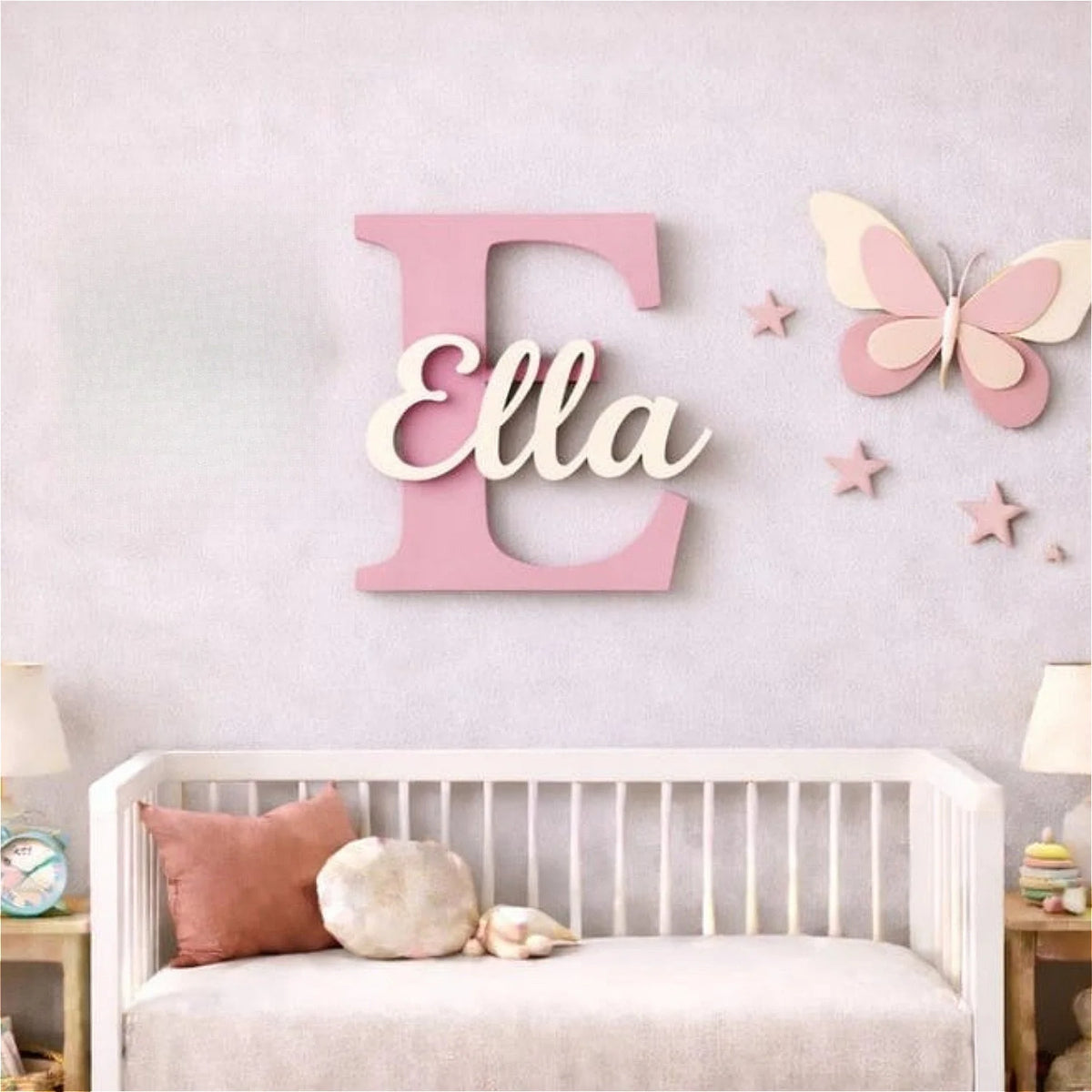 1pc Wooden Double-layer Letter Door Sign, Customized Name/letter,Personalized Children's Room Decoration,Baby Name Sign
