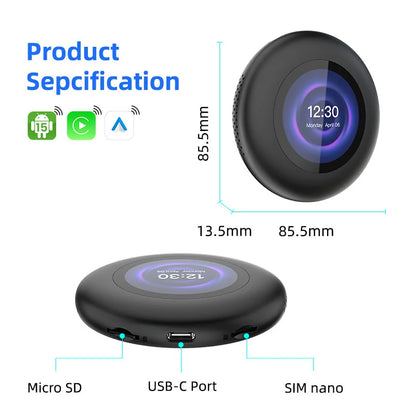 Ultra3 Android Tv Box Android 15 Wireless Carplay Adapter QCM6350 Smart Car Ai Box Carplay For BMW Netflix Youtube 5G LTE