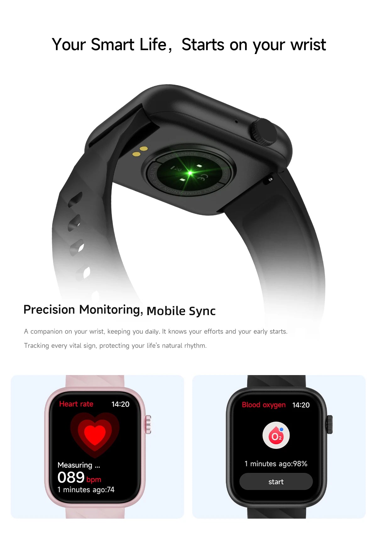 Smartwatch 1,83 cala dla mężczyzn i kobiet, dotykowy ekran, sportowy zegarek fitness, połączenia Bluetooth, cyfrowy smartwatch, wodoodporność IP68