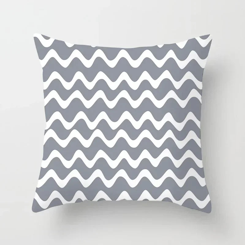 European Gray Pillowcase Geometric Pillow Cover Sofa Cushion Cover Garden Throw Pillows Hotel Outdoor Cushions car Chair 45X45cm