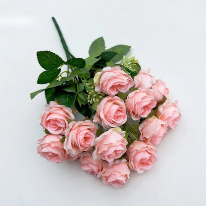 15 heads Artificial Silk Rose Flowers Bridal Bouquet for Home Wedding Floral Arrangement Garden Artificial Flowers DIYGift Decor