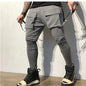 Men Running Stretch Tights Sweatpants Sports Absorbing Breathable Fitness Casual Cotton Multi Pocket Pants Slim Leggings