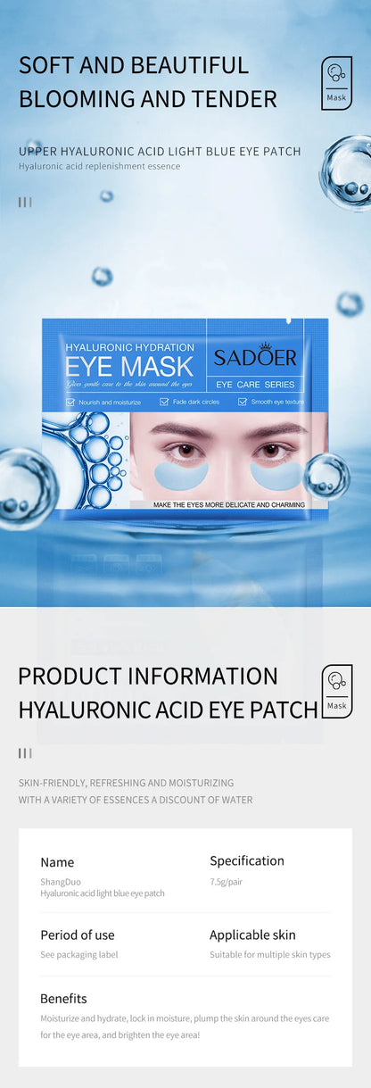 10 Pairs SADOER Crystal Collagen Eye Mask Anti Wrinkle Dark Circles Removal Eyes Bags Moisturizing Eye Patches Skin Care