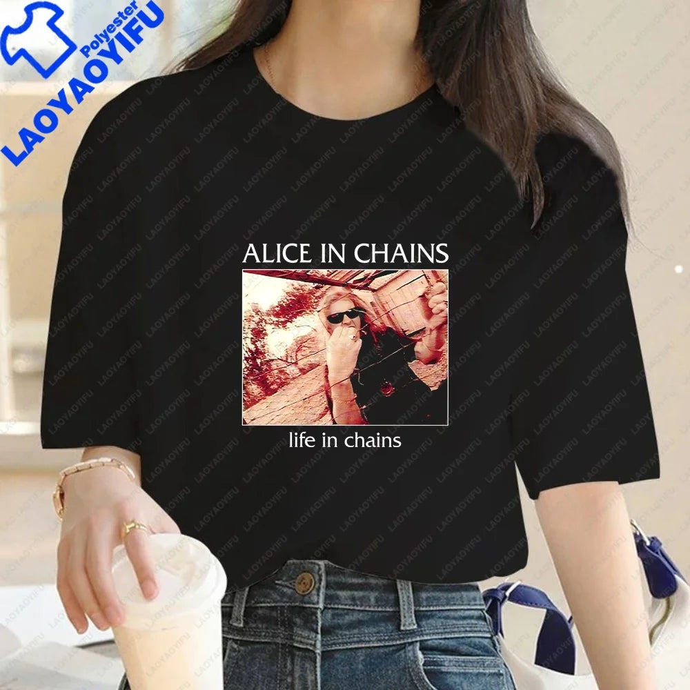 Men's T-shirts and Tank Tops. Comfortable Short-sleeved Shirts for Both Men and Women By Alice in Chains, Suitable for Summer.