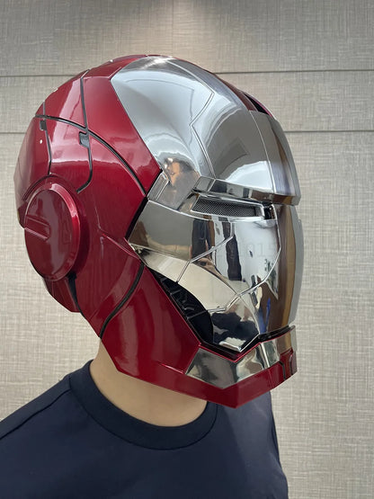 New AutoKing 1/1 Mk5 Iron Man Helmet Cosplay Voice Control Eyes with Light Model Toys for Adult Electric Wearable Christmas Gift