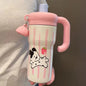 Fashion High Aesthetic Students Straw Mug 316 Stainless Steel 600ML Iced Cup Large Capacity Insulated Thermal Cup Men And Women