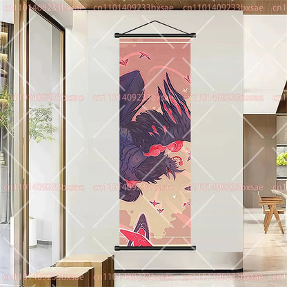 Pokémon Retro HD Scroll Painting Poster Squirtle Eevee Charmander Bulbasaur Gyarados Charizard Fan Collection Children's Gift