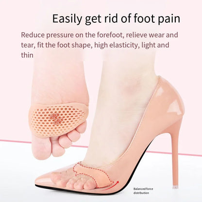 1 Pair Silicone Forefoot Pad Metatarsal Cushion Toe Separator Pain Relief Non-slip Pads Honeycomb Orthotics Foot Massage Insoles