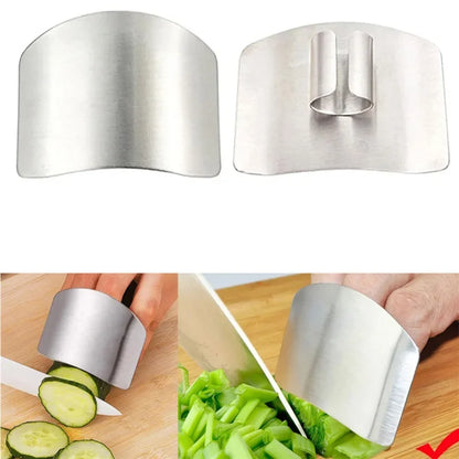 Stainless Steel Finger Protector Kitchen Knife Cutting Cooking Finger Protector Safe Kitchen Durable Chop Shield Cut Gadget