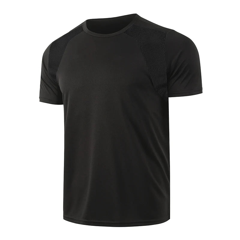 1/2-Piece Men's Summer Black And White Solid Color Quick Drying Sports Short Sleeved Loose And Breathable Sports Running Trend