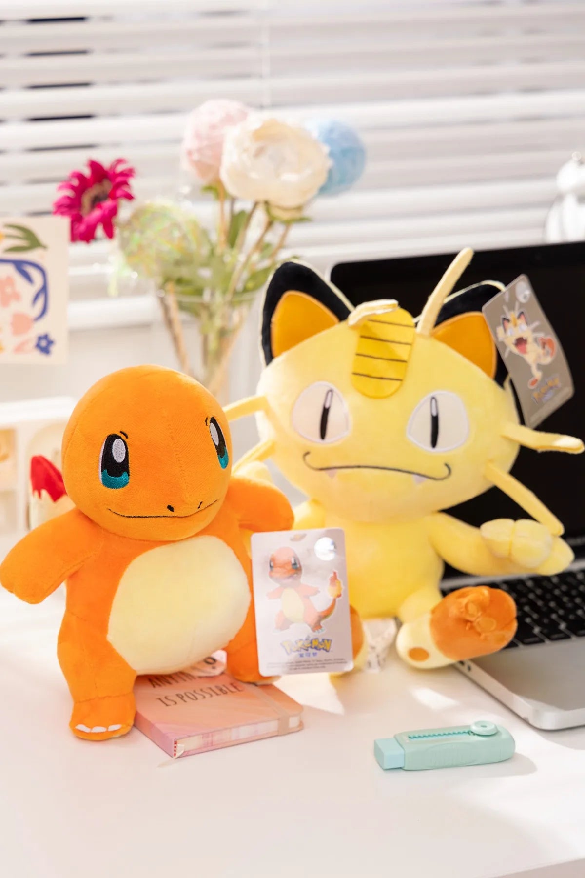 Original Pokemon Newest Plush Yamper Litten Emolga Stuffed Doll Sylveon Vulpix Gengar Plushies Pikachu Xmas Anime Mew Toys Gifts